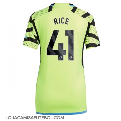 Camisa de Futebol Arsenal Declan Rice #41 Equipamento Secundário Mulheres 2023-24 Manga Curta